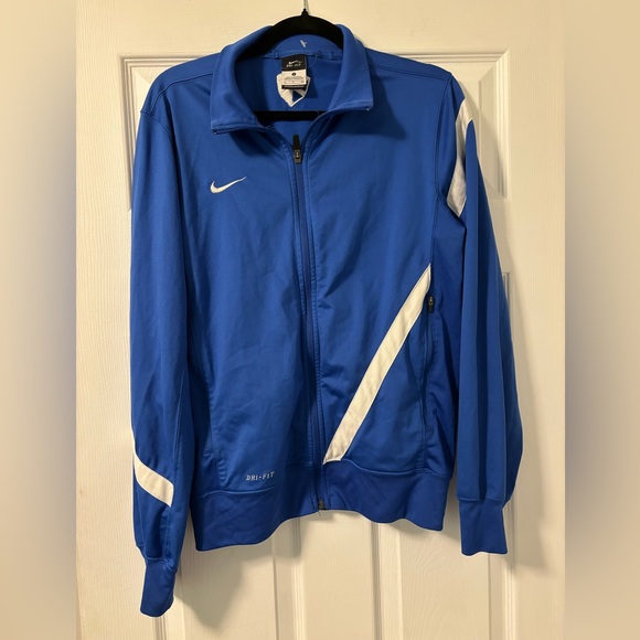 small blue and white Nike dri fit zip up jacket - Picture 1 of 8